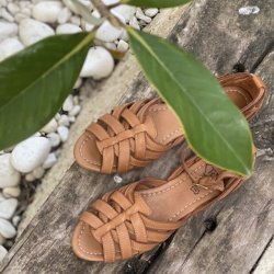Sandal spansk cognac skind str. 36-41