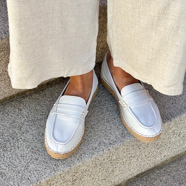 Mokkasiner hvid skind str. 36-41