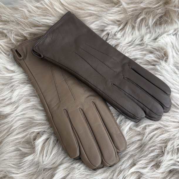 Klassiske skind handsker Fleeceforede lammeskind str 6,5-8