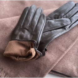 Klassiske skind handsker Fleeceforede lammeskind str 6,5-8