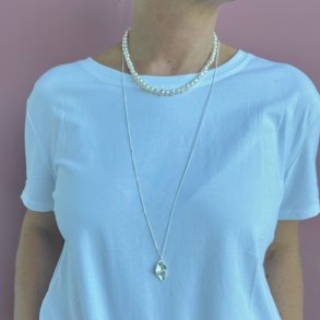 Halskde LEAF 80 cm sterling slv