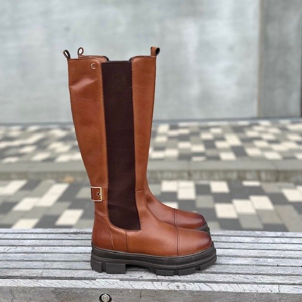Lang Stvle THE FOLLOW BOOT Cognac skind str 36-41