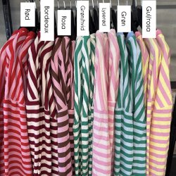 Lang�rmet bluse med striber ONESIZE