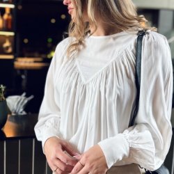 Rose bluse hvid S-XXL