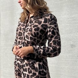 Maxi kjole klassik leo - str S-XXL bomulds miks