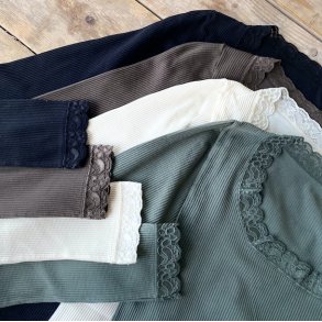 Frida rib Top lange rmer microfiber S-XXL