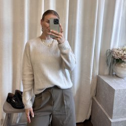Lang�rmet uld sweater Anna str 34-40 uldmiks