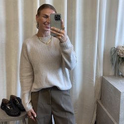 Lang�rmet uld sweater Anna str 34-40 uldmiks