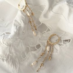 HOOP LUNELLA PEARL HOOP forgyldt slv