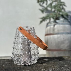 Lanterne m/lder hndtag klar glas