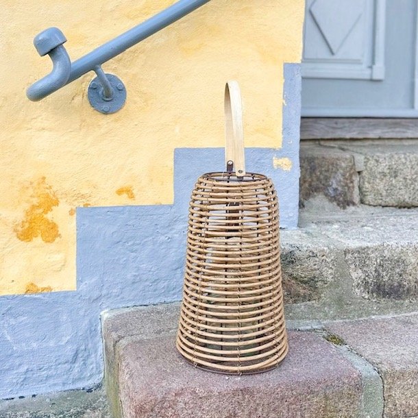 Lanterne med glas H 38 cm natur