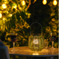 Lysk�de med mini lanterner  LED flet 180 cm