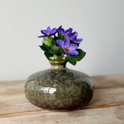 Vase rund grn keramik