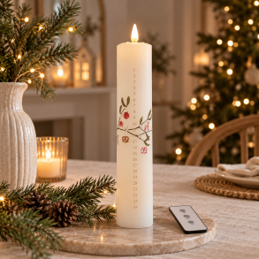 Led kalenderlys med fjernbetjening � hvid, h24,5 cm