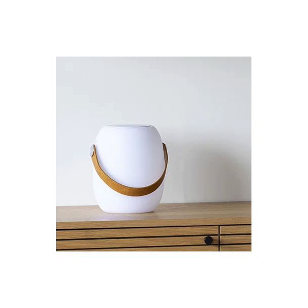 LED Lampe med h�jtaler og l�der strop