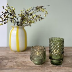 Fyrfadsstage m/harlekin D7x13cm glas