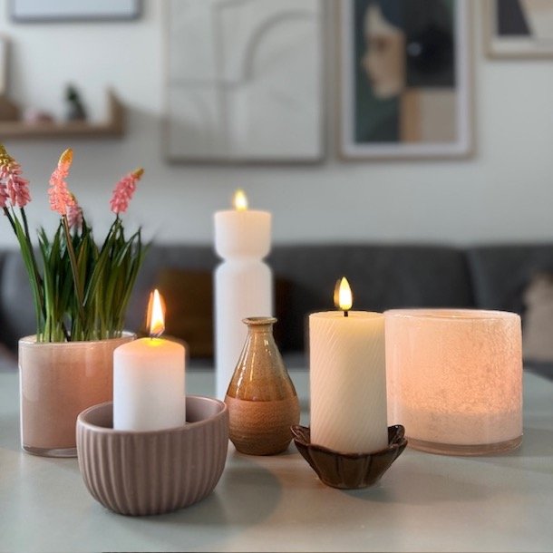 Urtepotte beige glas