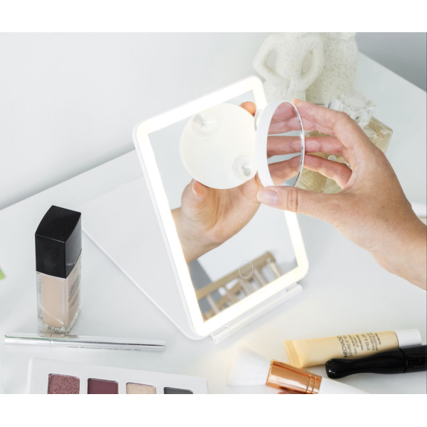 LED Make up spejl med touch - sammeklaplig