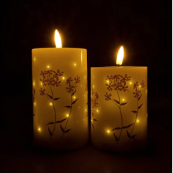 LED lys twinkle flower - s�t af 2 med fjernbetjening &amp; timer