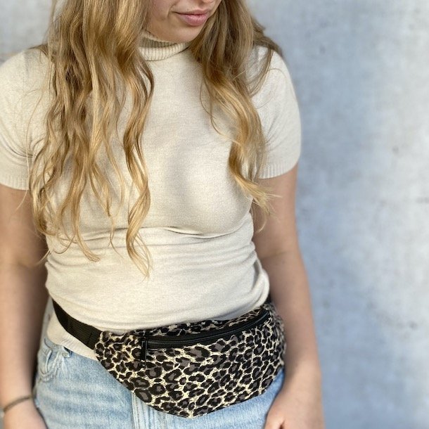 Lille Bltetaske Leopard Kanvas