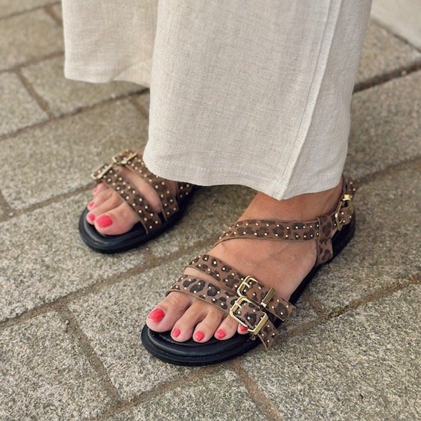 Sandal THE ROCK MULTI Leopard ruskind str. 37-41