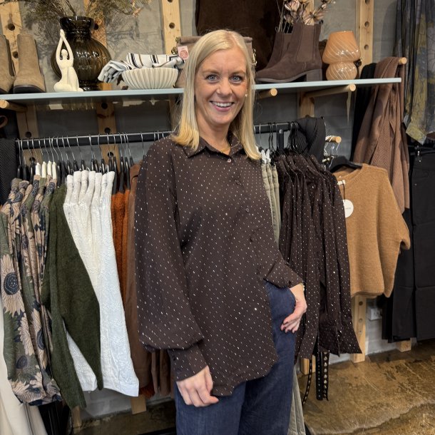 Skjorte Mocca med simili - S-XL