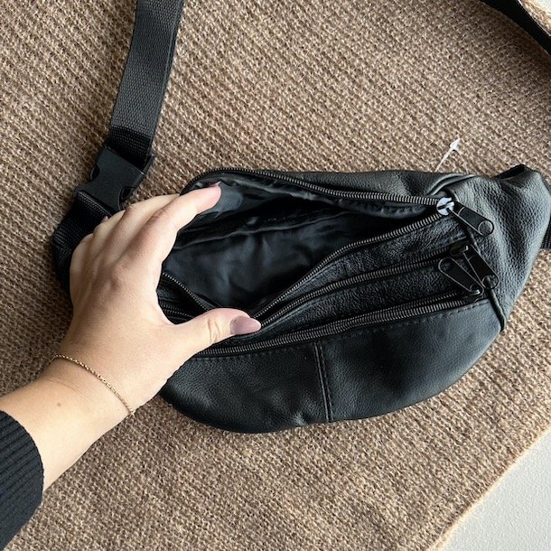 Bltetaske skind mange rum