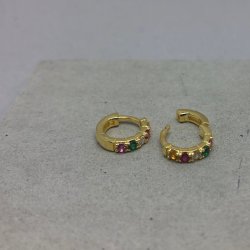 Creol lille forgyldt m. multi zirkonia 