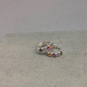 Creol lille slv m. pastel zirkonia 