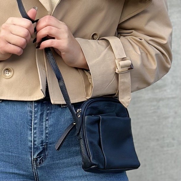 Crossbody lille Skind