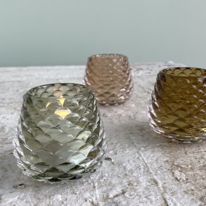 Fyrfadsstage kogle farvet glas