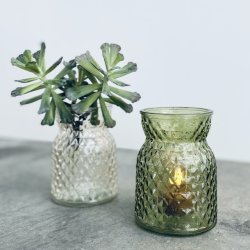 Fyrfadsstage rombe glas