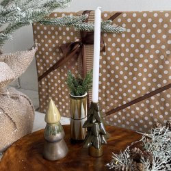 Juletr D7x15cm porceln Green/brow