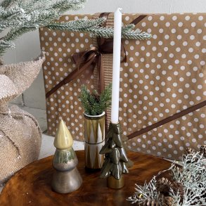 Juletr D7x15cm porceln Green/brow