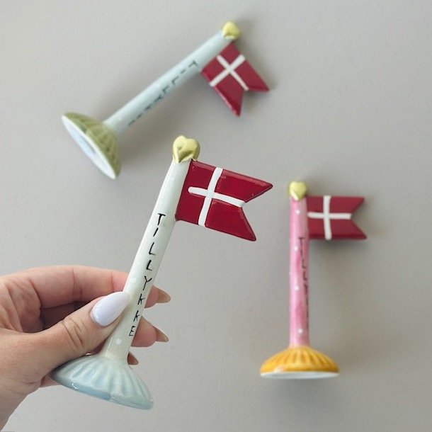  Flag lille Tillykke keramik