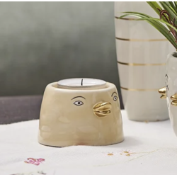 Fyrfadsstage ansigt med nb keramik