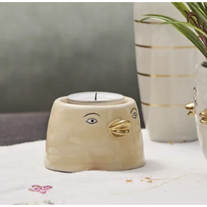 Fyrfadsstage ansigt med nb keramik