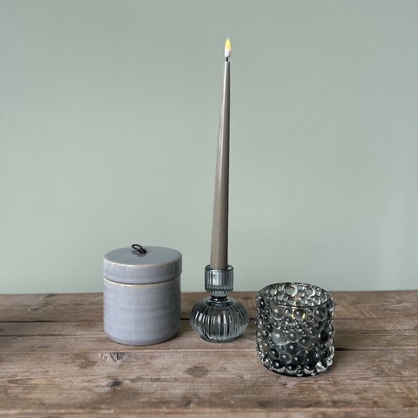 Krukke med lg keramik gr. rund 10.5x10 cm