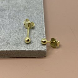 restikker Shiny Ball 3mm Forgyldt slv