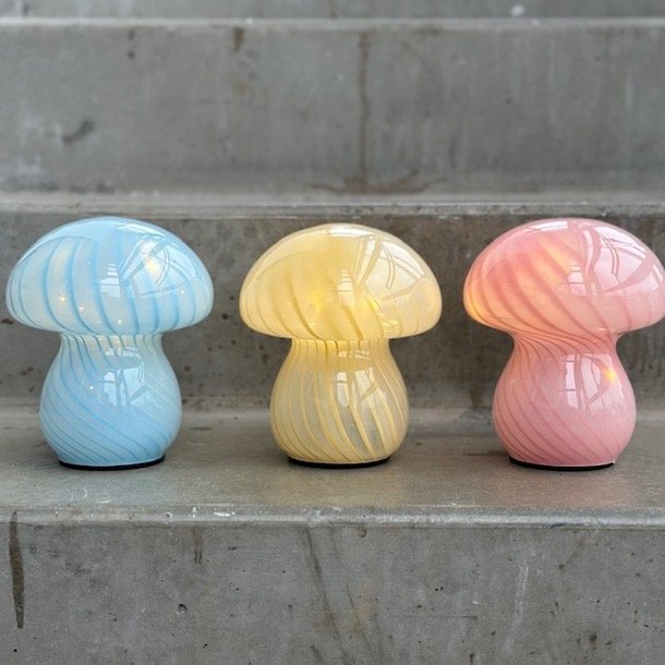 Lampe Mushy lille glas 16x13 cm