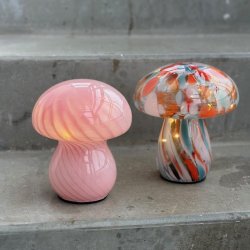 Lampe Mushy lille glas 16x13 cm