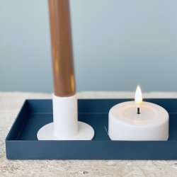 Bord lysestage til kronelys metal 