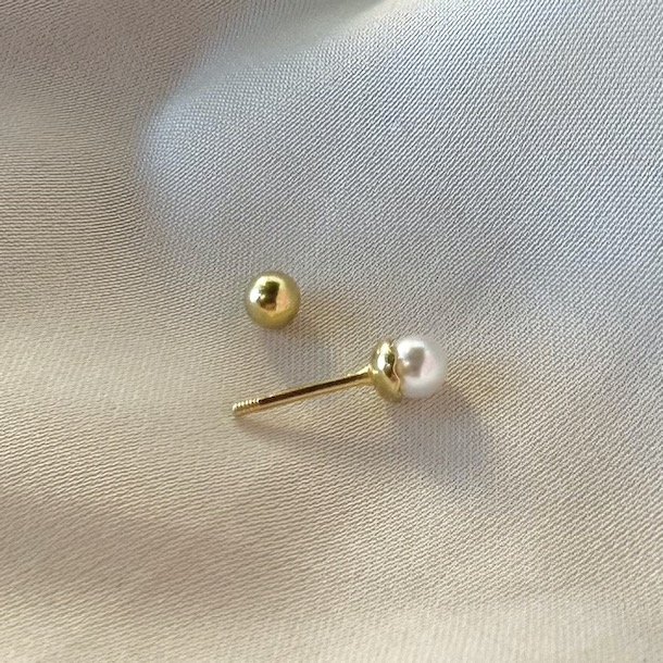 restik Pierce pearl forgyldt slv