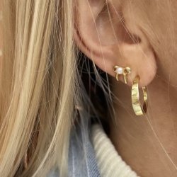 HOOPS SHINY MEDIUM Forgyldt slv