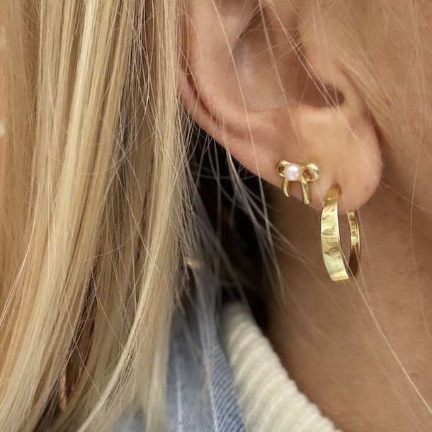 HOOPS SHINY MEDIUM Forgyldt slv