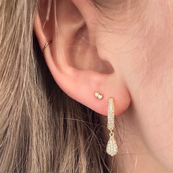 restikker TINY CLEAR forgyldt slv