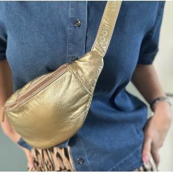 Cow bltetaske soft guld og slv skind