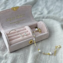 Lille smykkeskrin rosa velour