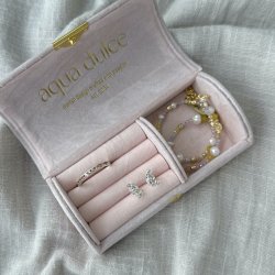 Lille smykkeskrin rosa velour