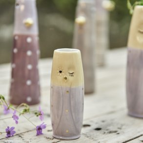 Vase ugle ansigt H10 cm Keramik 